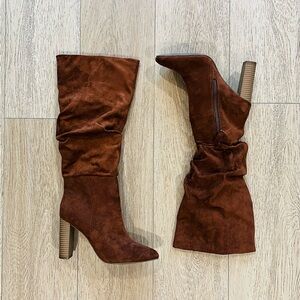 Brown faux Suede mid calf Boots 7.5 New